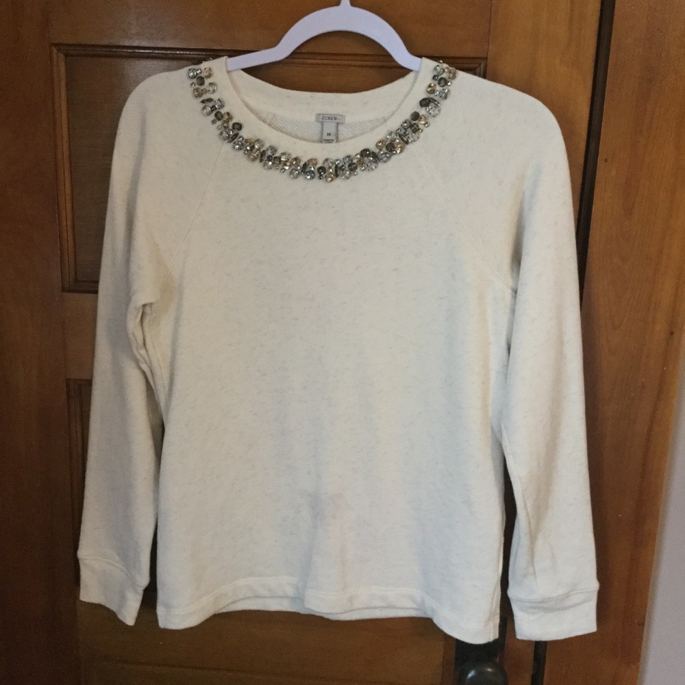 J Crew Rhinestone Studded Knit Top        G022